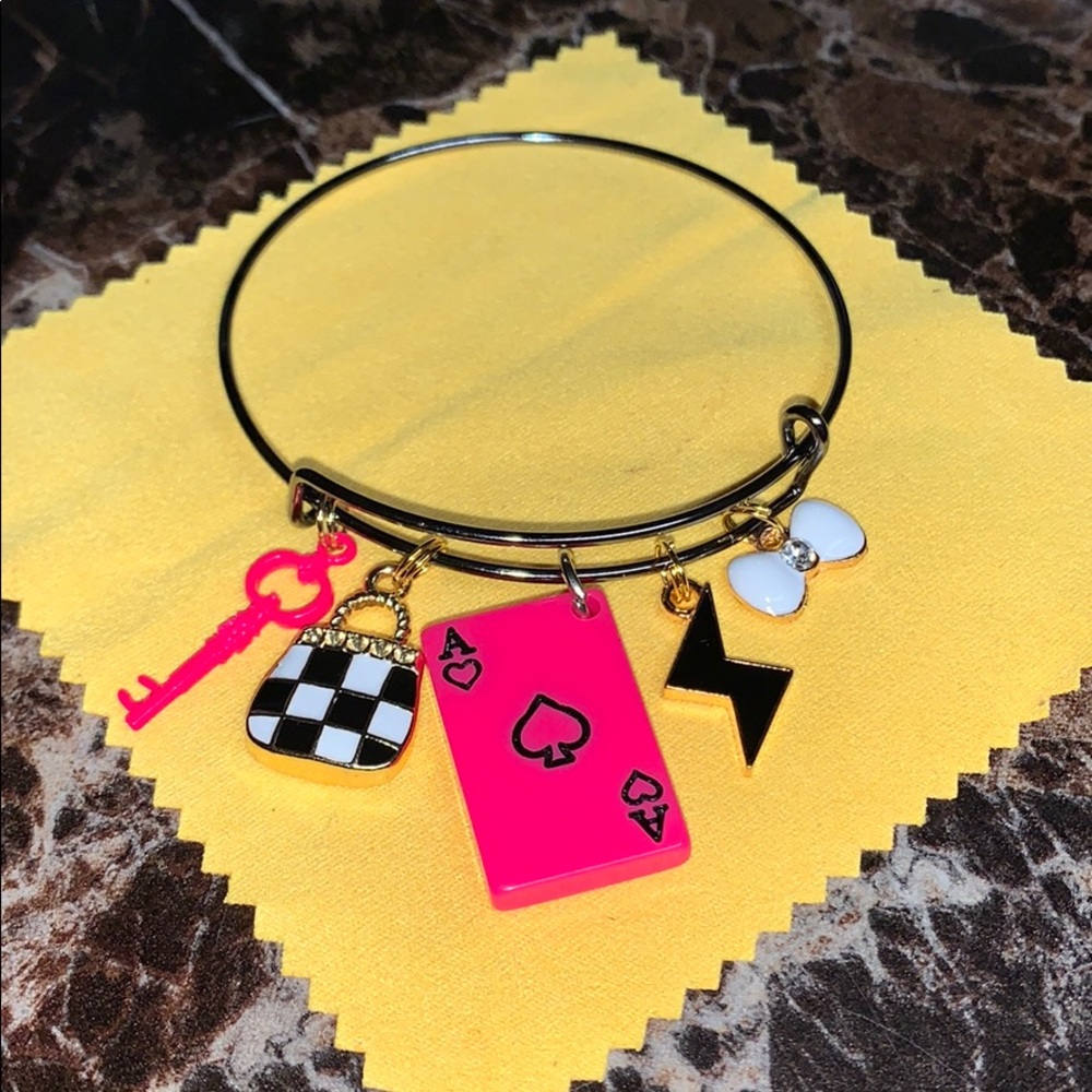 Pretty in pink charm bangle